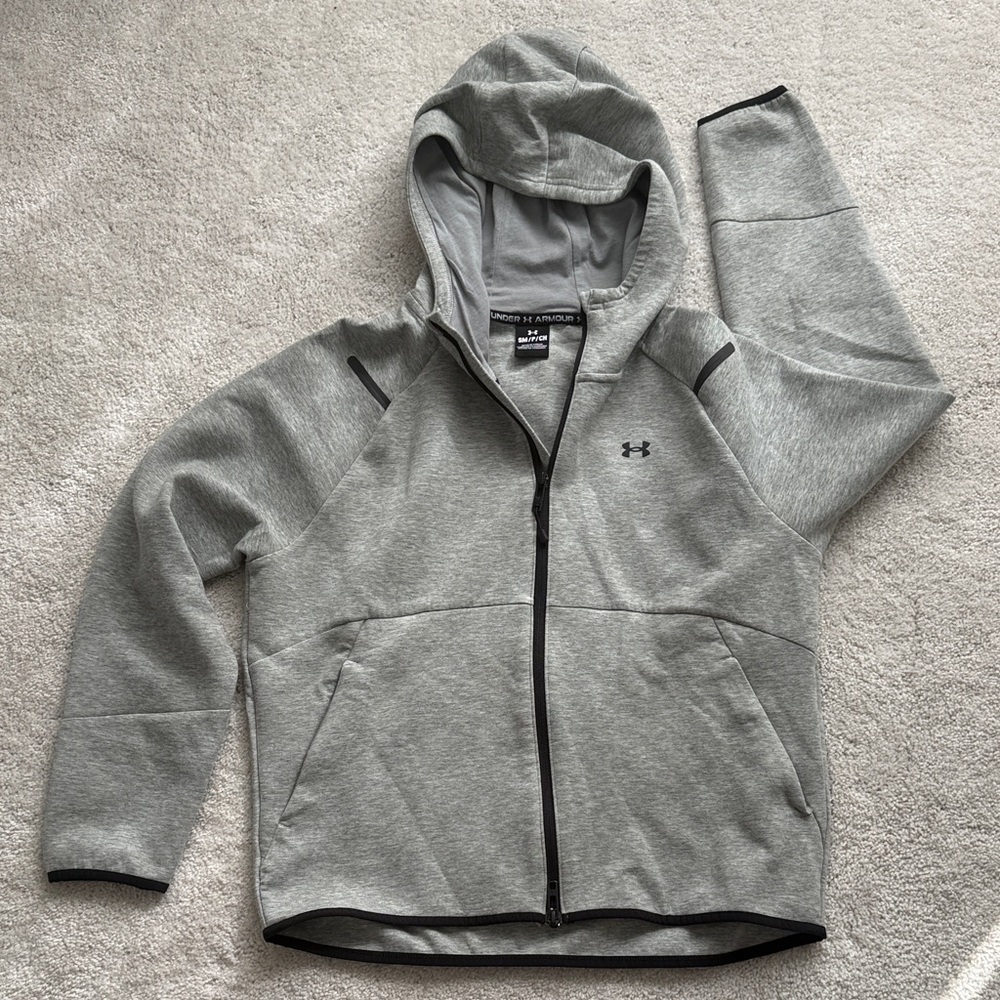 Under Armour Women's Gray Hooded Full-Zip Performance Jacket